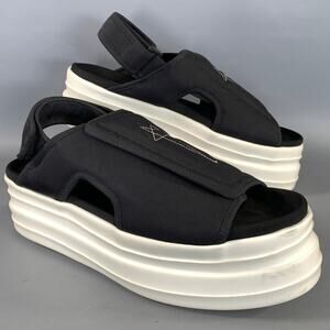 DRKSHDW Size 11 Black White Nylon Platform Sandals